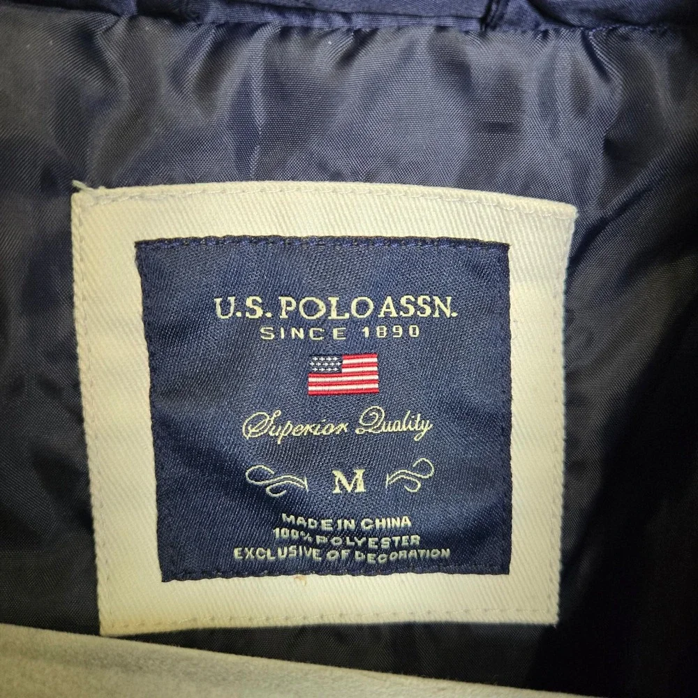 U.S. Polo Assn. Quilted Side Knit Moto Jacket, Evening Blue, Women's Size Medium - Picture 4 of 9